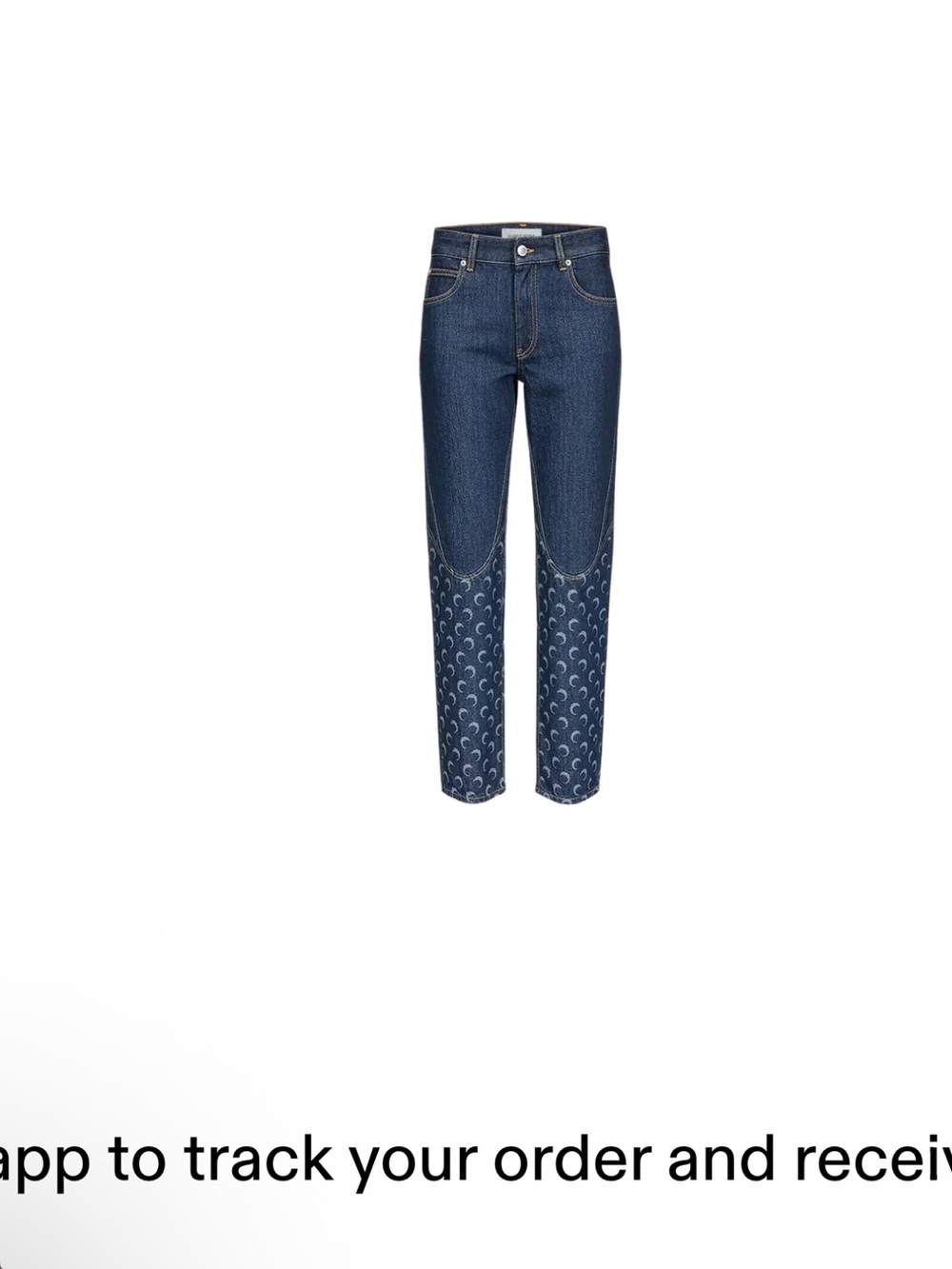 Marine Serre Indigo Straight-Leg Jeans with Crescent Motif
